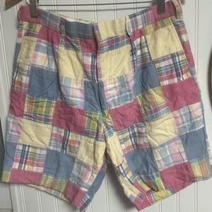 English Sports Shop Men’s Bermuda Shorts Sz 36 Preppy Patchwork Blue Yellow